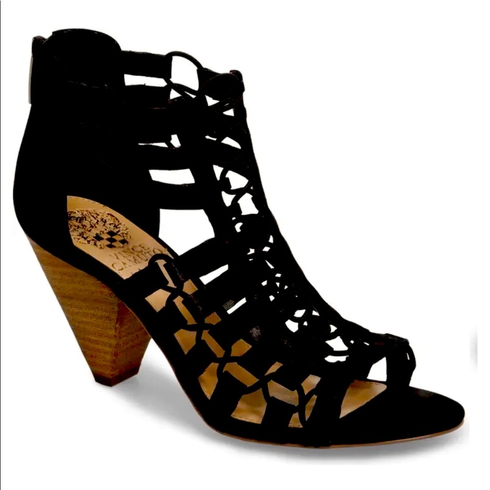 Black Vince Camuto Elanso Sandal/Bootie size 4 in great used condition